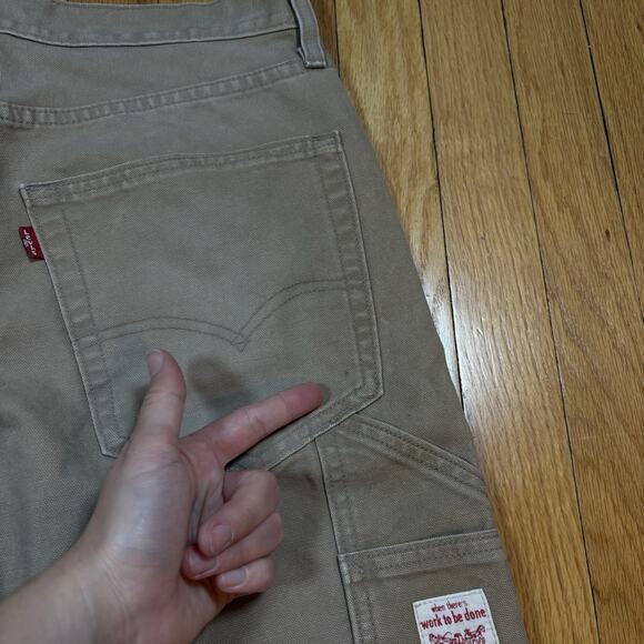 Levi's Men’s 30x32 Workwear Tan Carpenter Pants 568 Loose Straight Double Knee - Picture 12 of 16